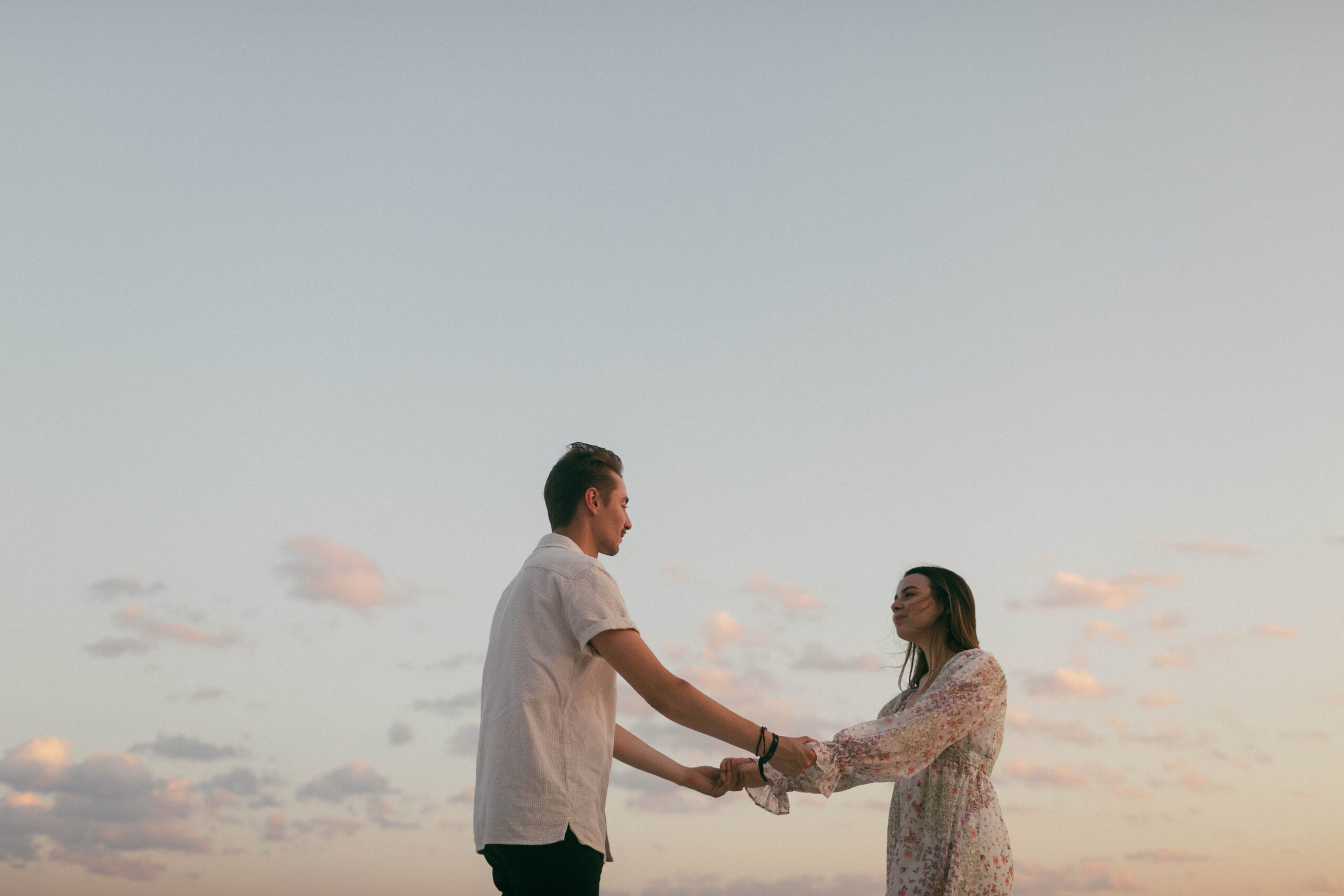 Cotton candy skies for engagement session