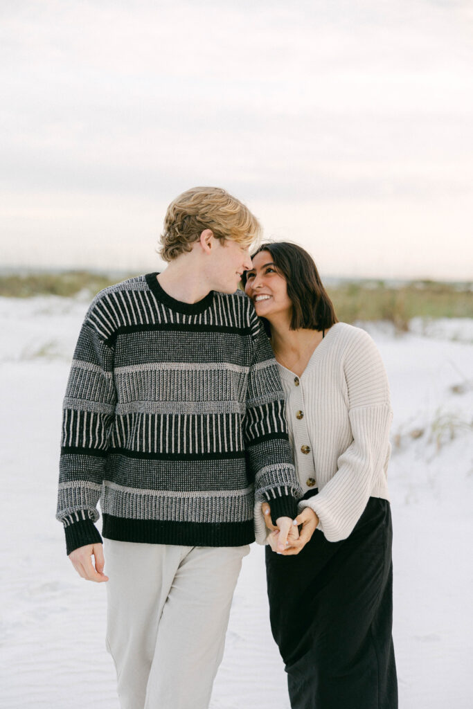 beach engagement session anna maria island florida