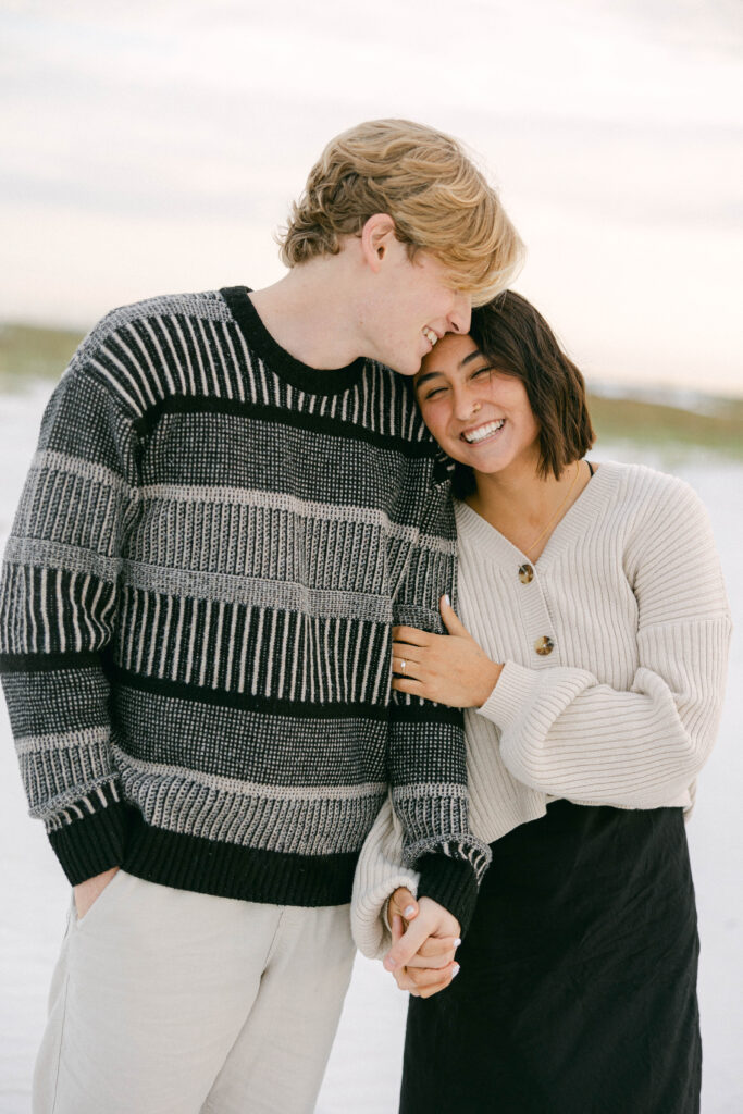 beach engagement session anna maria island florida