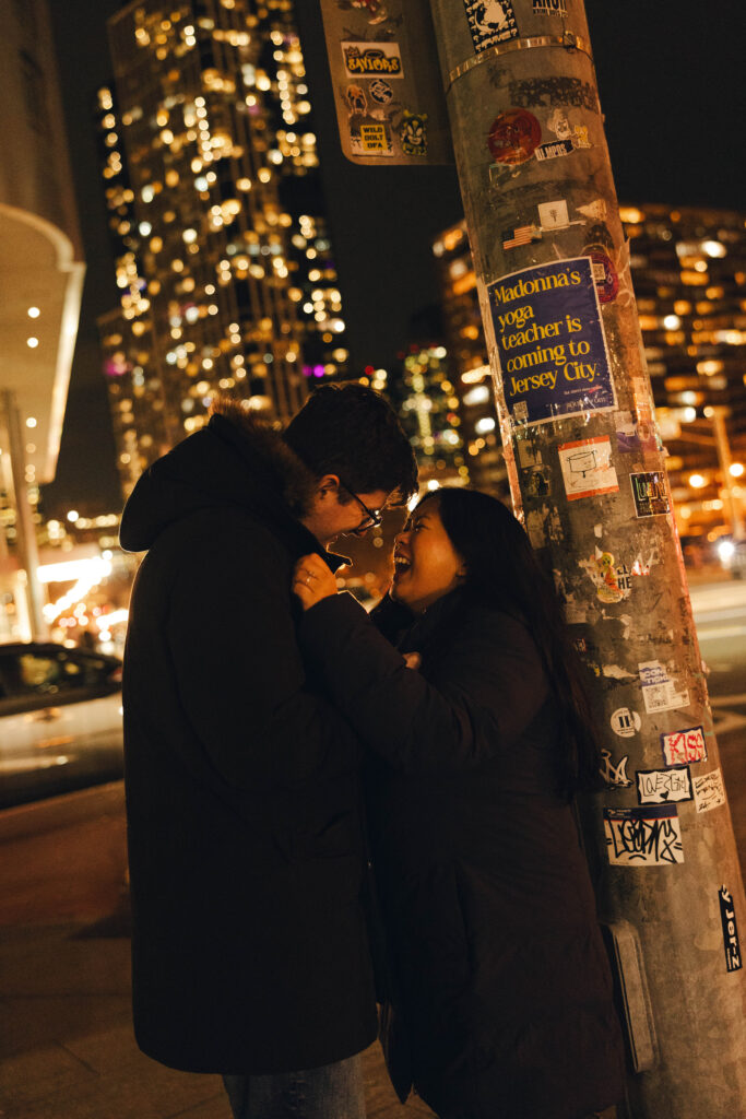 night light engagement session