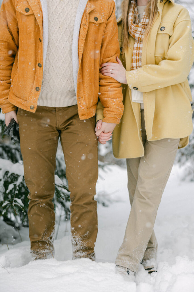 snowy couples session