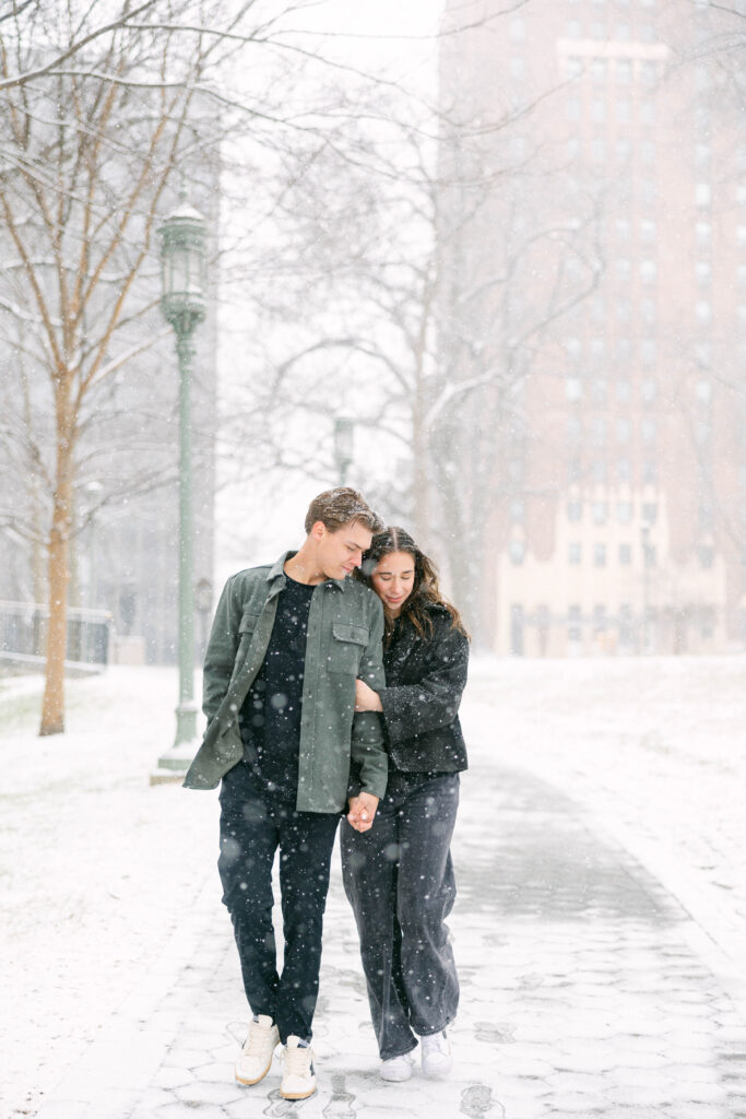 couples session in the snow